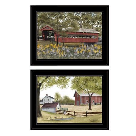 Homeroots Set Of Two The Spring House 2 Black Framed Print Wall Art, 2PK 406169