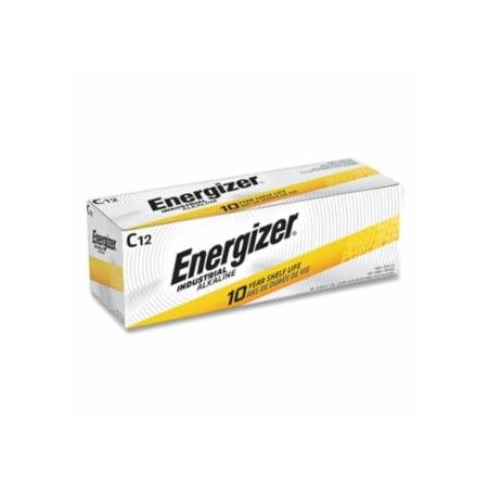 Energizer Industrial Alkaline Battery, C, 1.5 V, 12PK 827-EN93