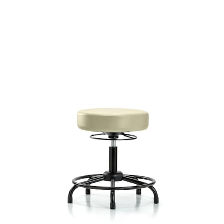 Blue Ridge Ergonomics Desk Stool, Vinyl, RT, Glides, Wht BR-VDHSO-RT-RG-8501