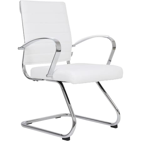 Leisuremod Benmar Modern Office Chair with Faux Leather Sled Base Task Chair & Arms BGO19WL