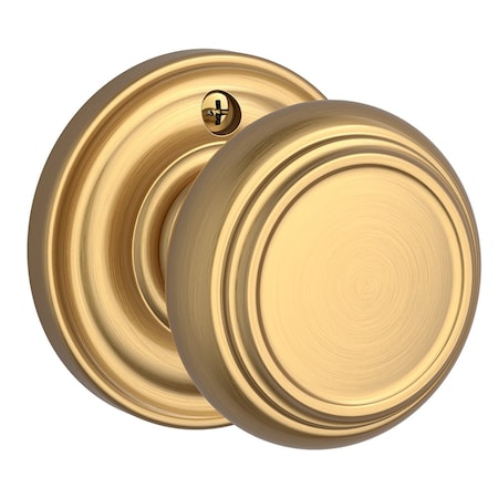 Baldwin Half Dummy Traditional Knob and Traditional Round Rose Lifetime Satin Brass Finish HDTRATRR044