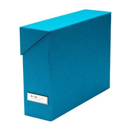 Bigso Lovisa Fiberboard Label Frame 12 File Storage Box, 9.4 x 3.7 x 13 in, Turquoise, 6PK 680156641