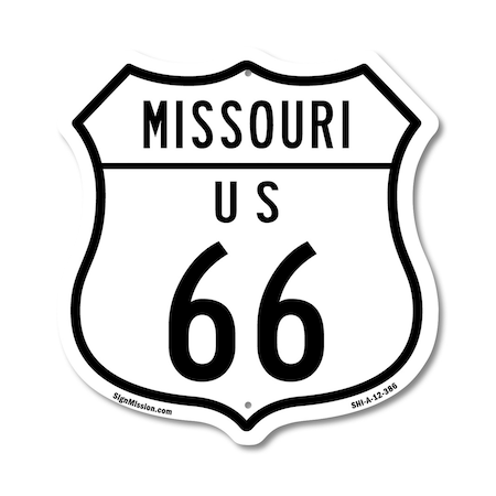 Signmission Missouri Route Marker Shield Sign Us 66, 12 Inch X 12 Inch, Aluminum Metal Sign SHI-A-12-386