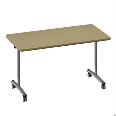 Correll Rectangle Premium Sit To Stand HPL Flip Top Table, 60 in W, 28 in to 38 in H, Particleboard Top FTS3060-16-14-16