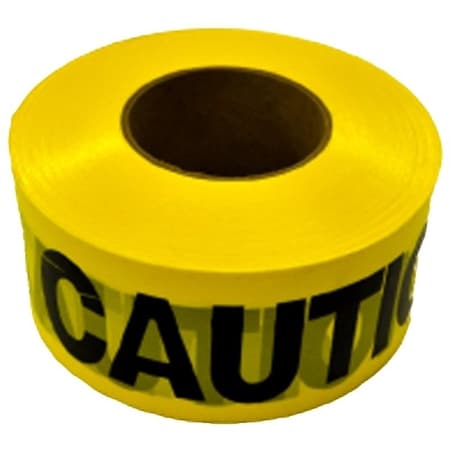 C.H. Hanson Barricade Safety Tape, 1000 ft L, 3 in W, Yellow, Polyethylene 16009