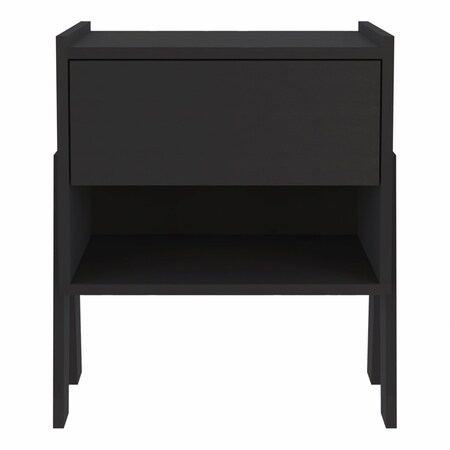 Homeroots 22" Black Wood One Drawer Nightstand 477907