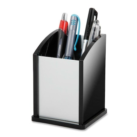 Kantek Black Acrylic and Aluminum Pen Cup BA-320