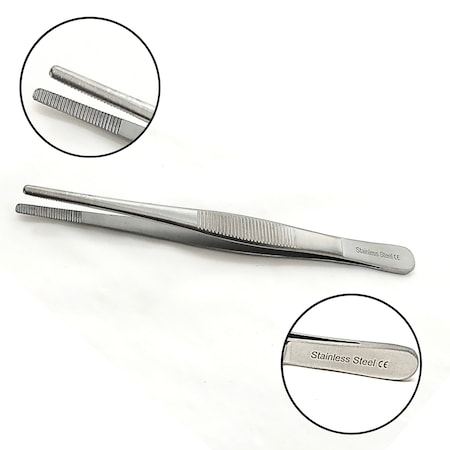 A2Z Scilab Culinary Tweezers, Blunt Serrated Jaws, 4.5 Inch, Stainless Steel Tongs A2Z-ZR1030