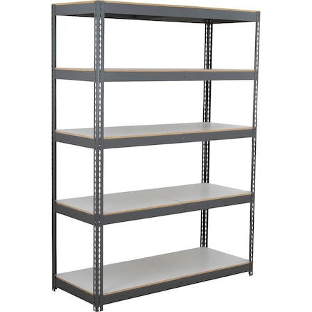 Global Industrial 5 Shelf, Heavy Duty Boltless Shelving, Starter, 72"Wx18"Dx96"H, Laminate Deck B3171573