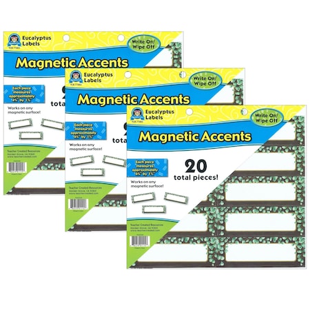 Teacher Created Resources Eucalyptus Labels Magnetic Accents, 20-Piece Set, 3PK 77483