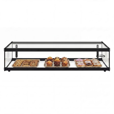 Koolmore 1.5 Cu Ft Slim  Flat Dry  Bakery Display Case with  Black Aluminum Accents KM-DC-17SBK