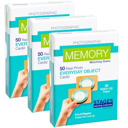 Stages Learning Materials Memory Games, Everyday Objects, 3PK SLM227R1