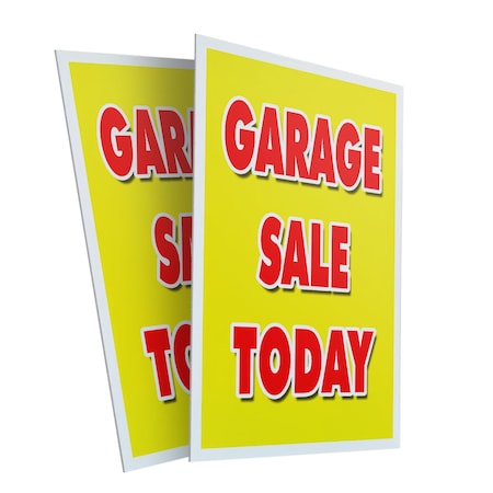 Signmission Garage Sale Today, Plastic Signs Only 24 Inch x 36 Inch, Corrugated Plastic, 2PK CSB-2436-2PACK-Garage Sale Today