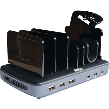 Tripp Lite USB Charging Station 6-Port 3x USB C 3x USB-A w Storage Space U280-006-C3A-ST