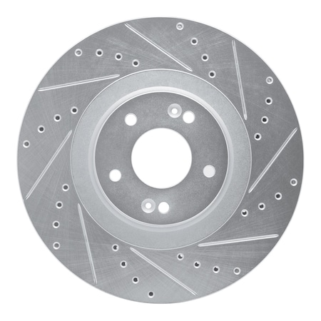 Dynamic Friction Co DFC Brake Rotor - Drilled and Slotted - Silver 631-21044R