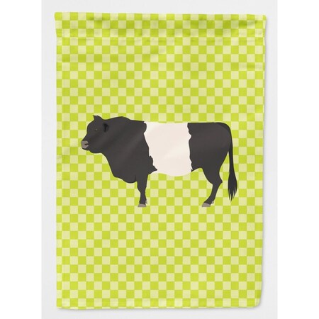 Carolines Treasures Belted Galloway Cow Green Flag Canvas House BB7657CHF