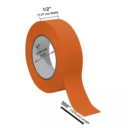 Bartovation Lab Labeling Tape, 500in Length x 1/2in Width, 1 Inch Core ( 1 Orange Roll) NL121OR500