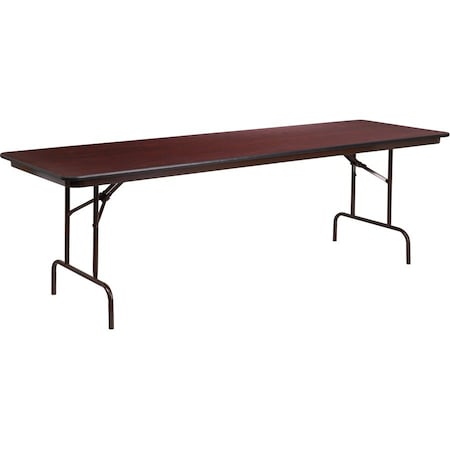 Flash Furniture Rectangle Folding Table, Laminate Top, Wood Grain YT-3096-MEL-WAL-GG
