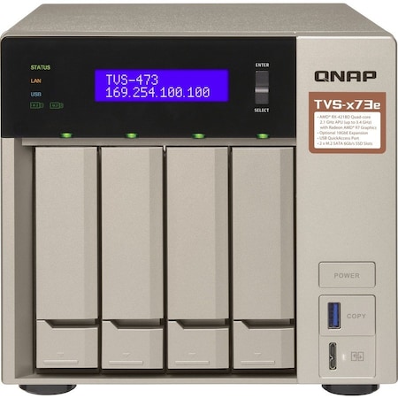 Qnap 4Bay Nas/Iscsi Ip-San Amd R Qd TVS-473e-4G-US