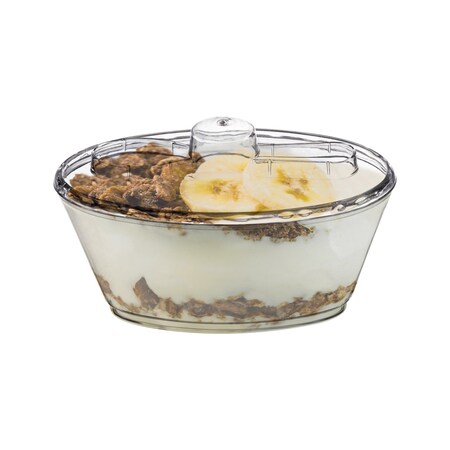 Smarty Had A Party 4 oz. Clear Oval Plastic Mini Cup with Lid and Spoon (288 Cups), 288PK 2636-CASE