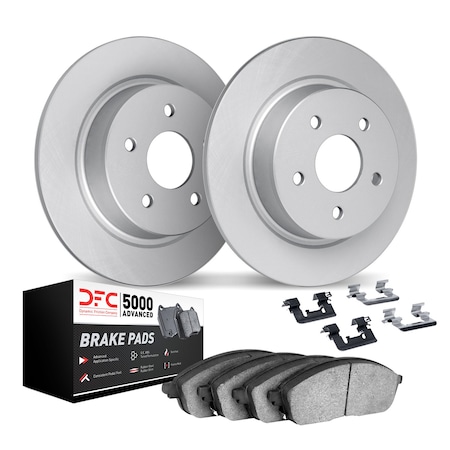 Dynamic Friction Co DFC Geospec Rotors with 5000 Advanced Brake Pads includes Hardware 4512-54235