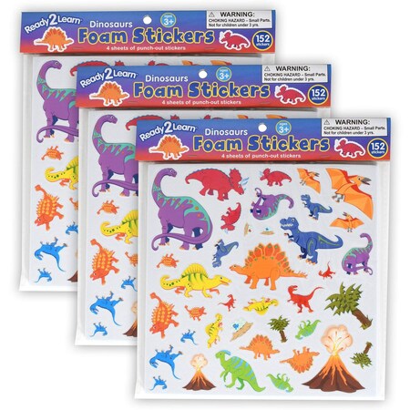 Ready 2 Learn Foam Stickers, Dinosaurs, 152-Piece Set, 3PK CE10085