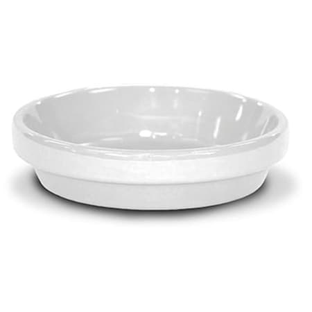 Balcony Beyond 5.75 x 0.75 in. Powder Coated Ceramic Saucer, White, 10PK BA2669368