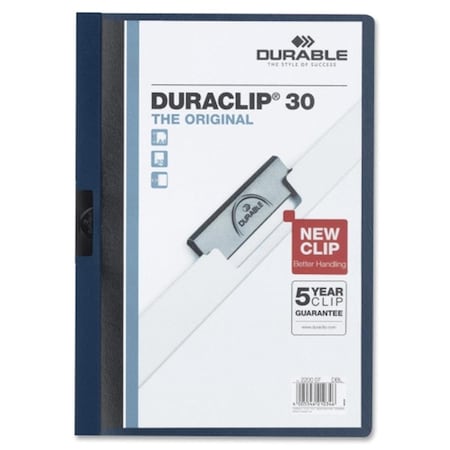 Durable Office Products DuraClip Report Cover 30 Sheet Capacity 11 in. x 8.5 in. Navy DBL220328