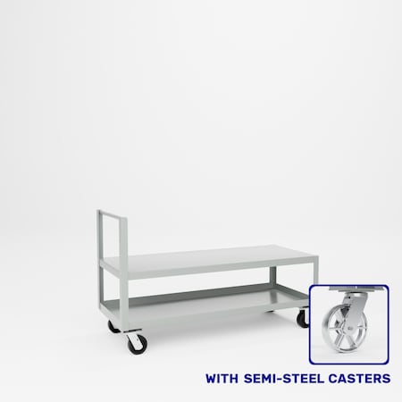 Pucel Single Handle Heavy Duty Truck, 24 in D x 60 in W x 36 in H, Light Blue 24-TR-60S