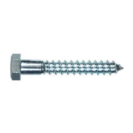 Hillman Lag Screw, 3/8 in, 6 in, Steel, Zinc Plated Hex Hex Drive 230107