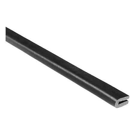 Trim-Lok Rubber Edge Trim, 50ft L, Black, 3/16in W X2008-50