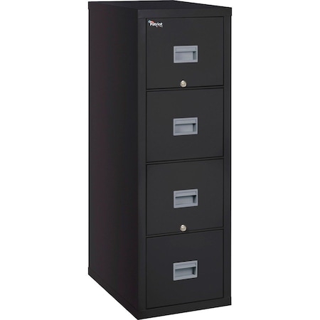 Fireking 20-13/16" W 4 Drawer File Cabinet, Black, Legal 4P2131-CBL