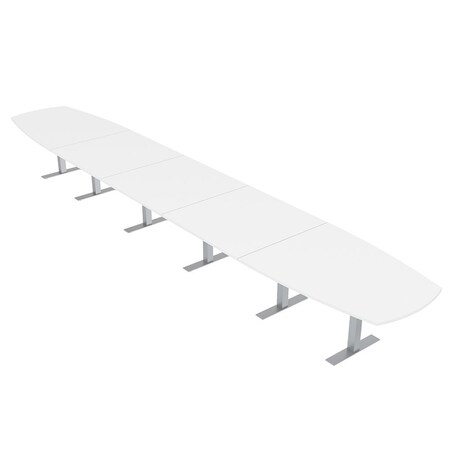Skutchi Designs Arc Boat Conference Table With Power, 48 in W, 264 in L HAR-ABOT-48X264-T-W960-NA