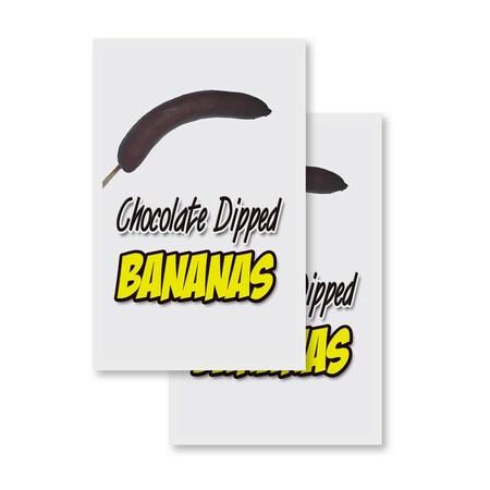 Signmission Chocolate Dipped Bananas, Vinyl Decals Only 24 Inch x 36 Inch, Vinyl Decal, 2PK DSB-2436-2PACK-Chocolate Dipped Bananas