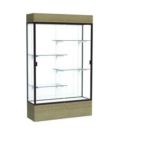 Ghent Reliant Lighted Floor Case, White, Dk. Bronze, 48"Wx80"Hx16"D 2174WB-BZ-DK