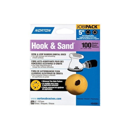Norton SANDING DISC H/L 5 IN 100GRIT, 25PK 07660704061