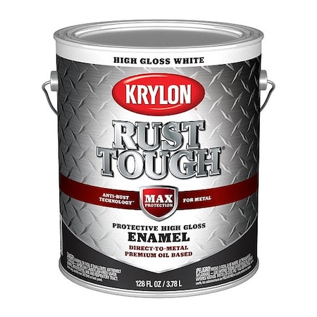 Krylon Rust Tough Enamel, White, Gloss, 1G K09729008