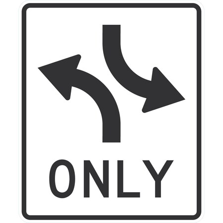 Lyle Two-Way Left Turn Only (symbol), 30x36, High Intensity Prismatic, White G-15695-HI_30x36