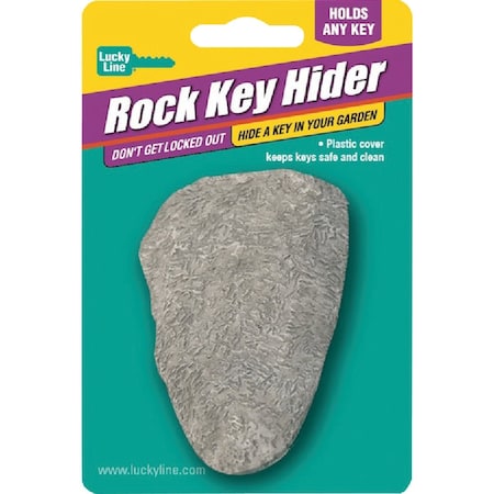 Lucky Line Gray/Brown Plastic Rock Key Hider 90601