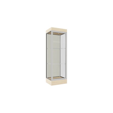 Ghent Lighted Floor Display Case 24x76x20, 6" Base, Satin 91LFWH-SN-BGW