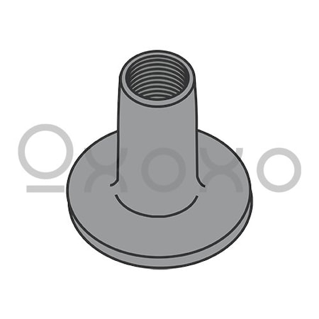 Oxoxo 10-24X9/32 Weld Nut With No Projections .750 Round Base Plain, 1000PK 398599