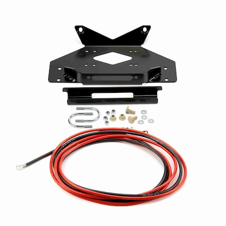 Warn Winch Mount For 4000 to 4500 Pound Winches; Fixed Mount; Powder Coated; Black 101676