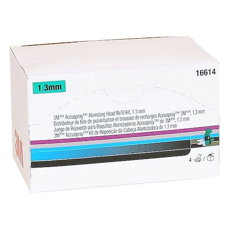 3M Accuspray Head Refill, Atomizing, 1.3mm, Green, PK4 16614