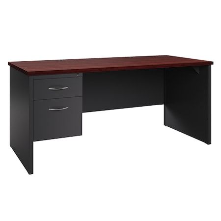 Hirsh Desk Pedestal, 30 in D X 29 1/2 in H, 66 in W X Steel, Charcoal/Mahogany 20544