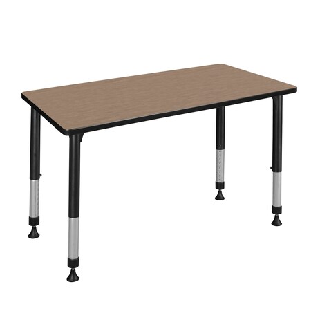 Regency Kee Height Adjustable Classroom Activity Table, 42 in W, 24 in L, Noble Oak MT4224NOAPBK