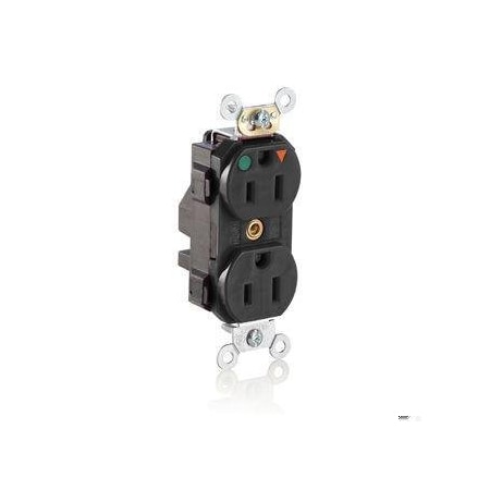 Leviton Straight Blade Receptacle, 5-15R, 15 A, 125V AC, Isolated Ground MT820-IGE