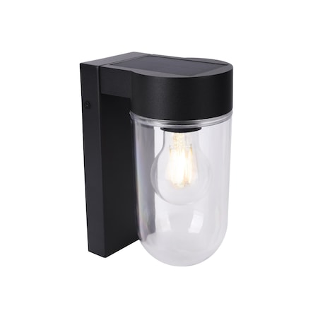 Techko Outdoor Solar Aluminum Motion Sensor Wall Sconce with Edison Bulb & Carbon Trim, 8PK SML-3201-1-8PK