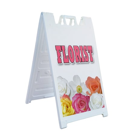 Signmission Florist, A-Frame & 2 Sign Inserts, Heavy-Duty Plastic Frame SBHD-C-2436-Florist