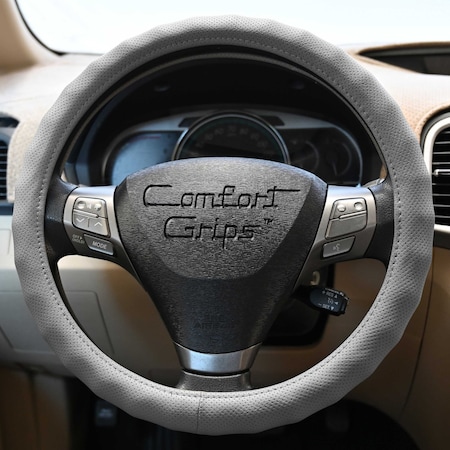 Dash Designs Comfort Grips Racing Grip 14.5in - 15.5in Steering Wheel Cover - Grey 3302GY