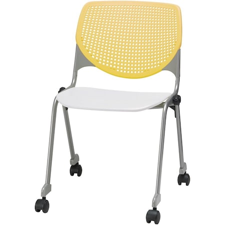 Kfi Poly Stack Chair, Yellow Back CS2300-BP12-SP08